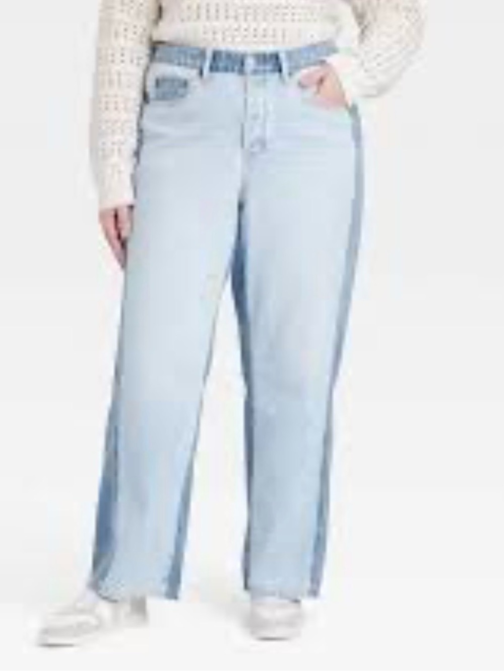 Universal Thread Light Blue wash 90s baggy two tones midrise jeans plus size 30